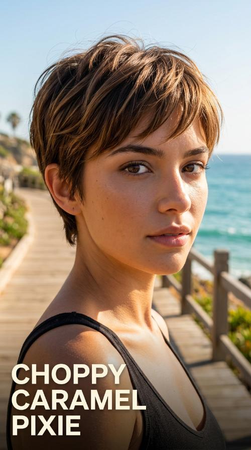 Choppy Caramel Pixie