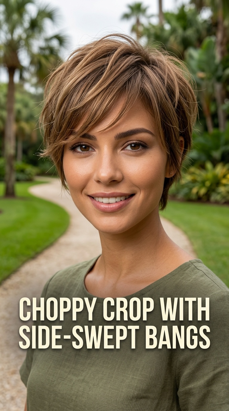 Choppy Crop with Side-Swept Bangs