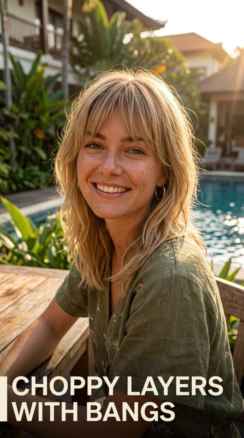 Choppy Layers with Bangs