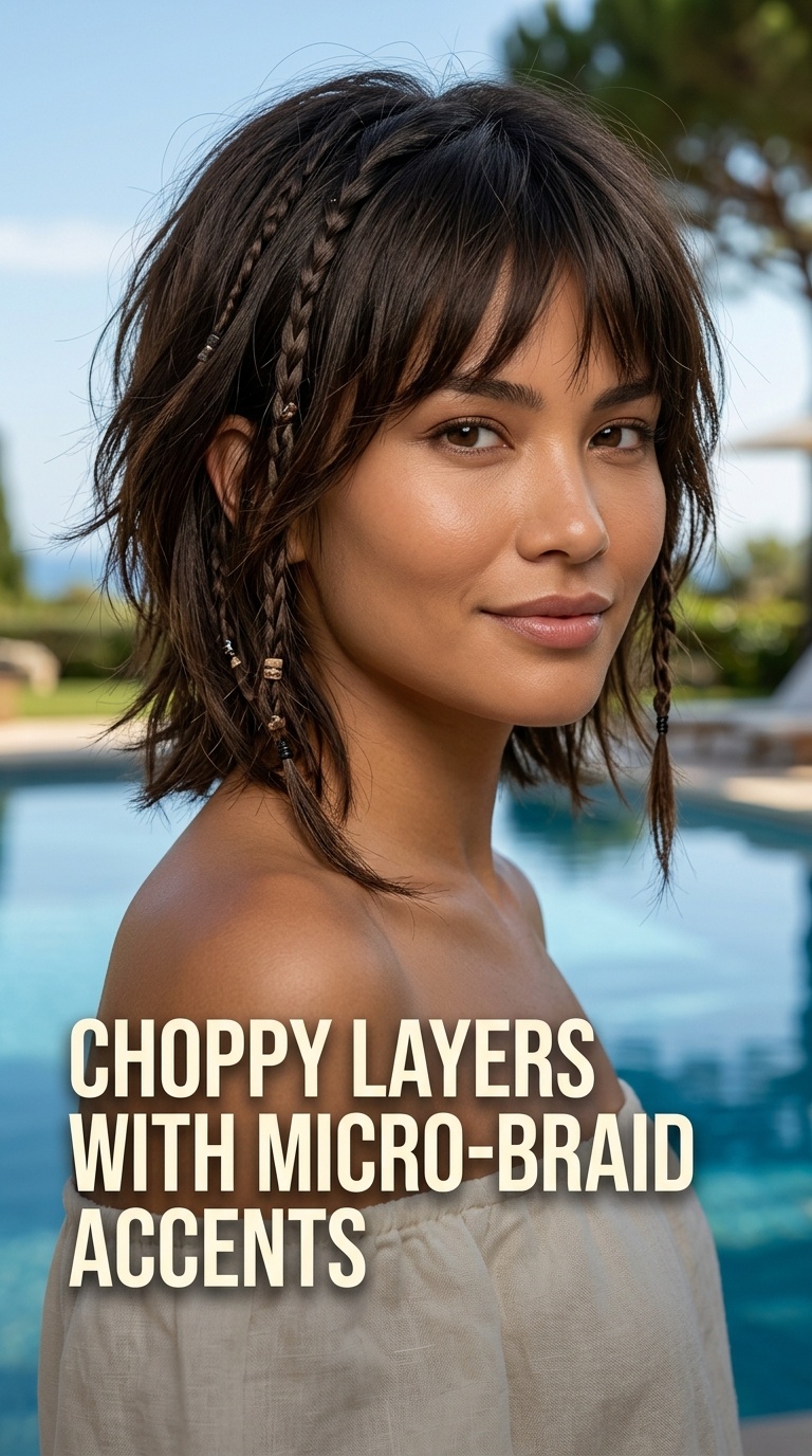Choppy Layers with Micro-Braid Accents