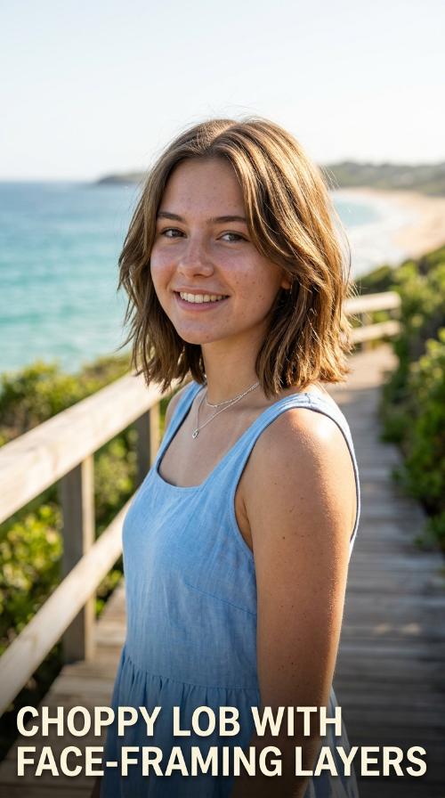 Choppy Lob with Face-Framing Layers