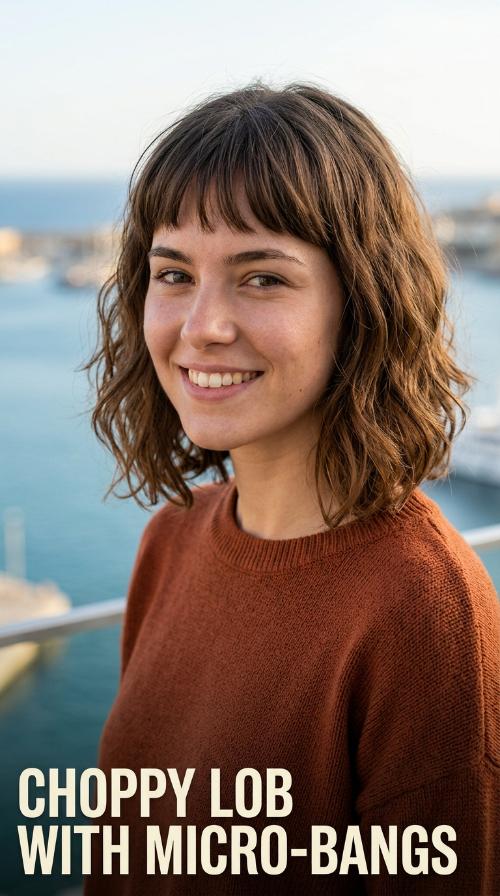 Choppy Lob with Micro-Bangs