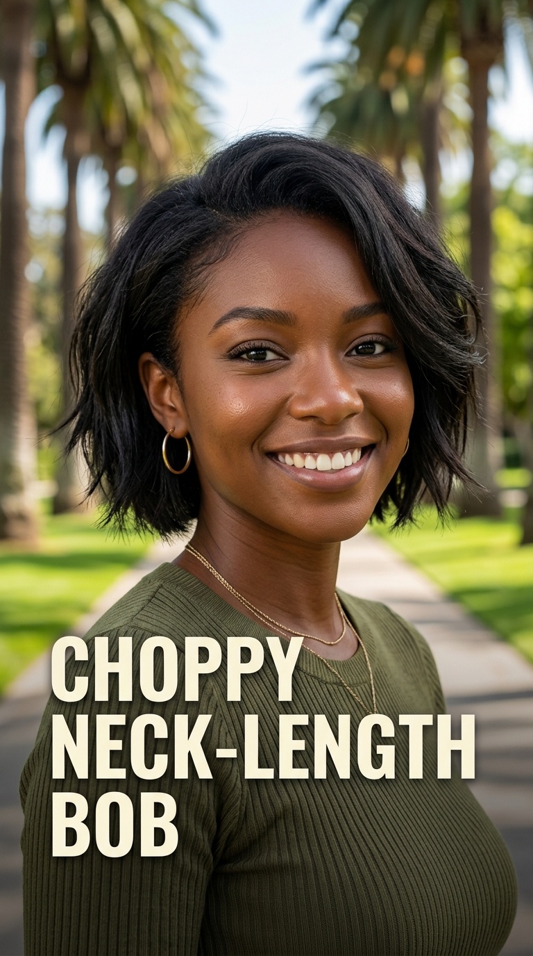 Choppy Neck-Length Bob