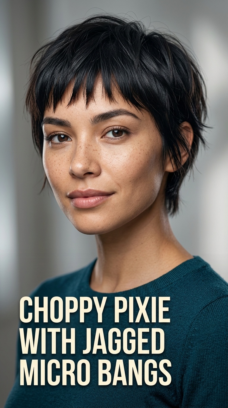 Choppy Pixie with Jagged Micro Bangs