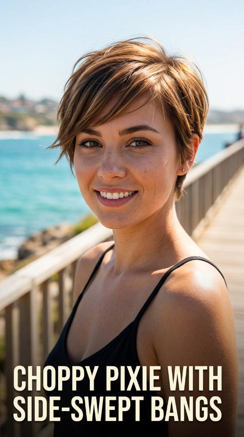 Choppy Pixie with Side-Swept Bangs