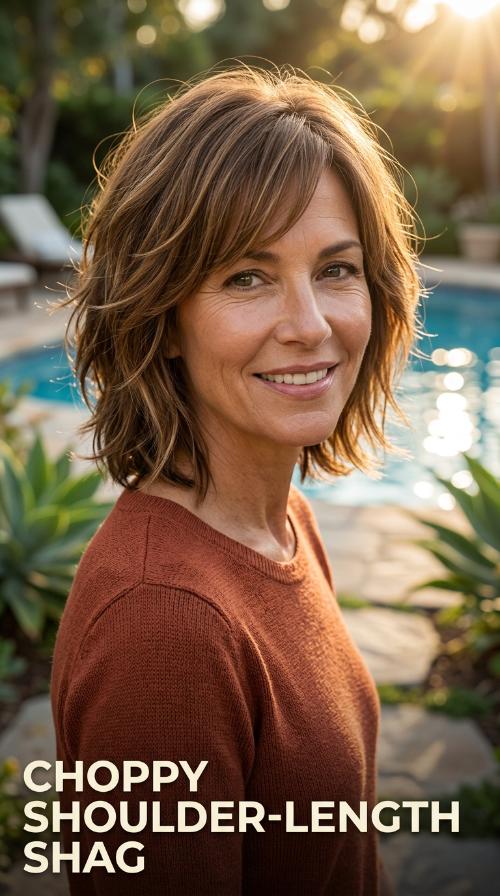 Choppy Shoulder-Length Shag