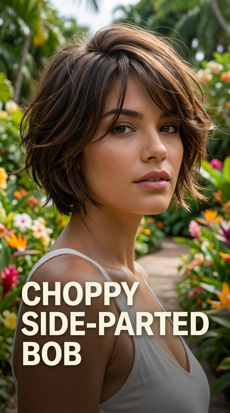 Choppy Side-Parted Bob