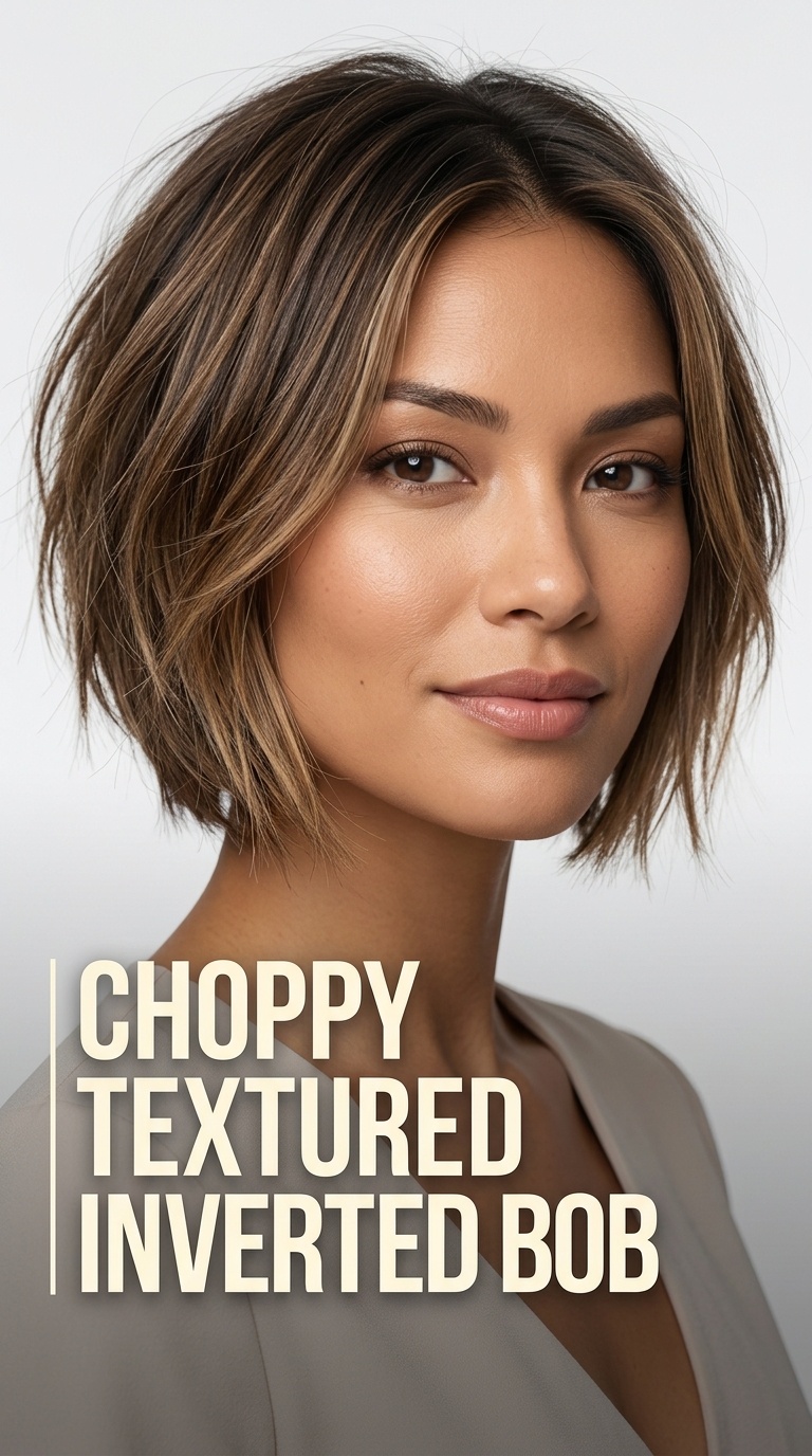 Choppy Textured Inverted Bob