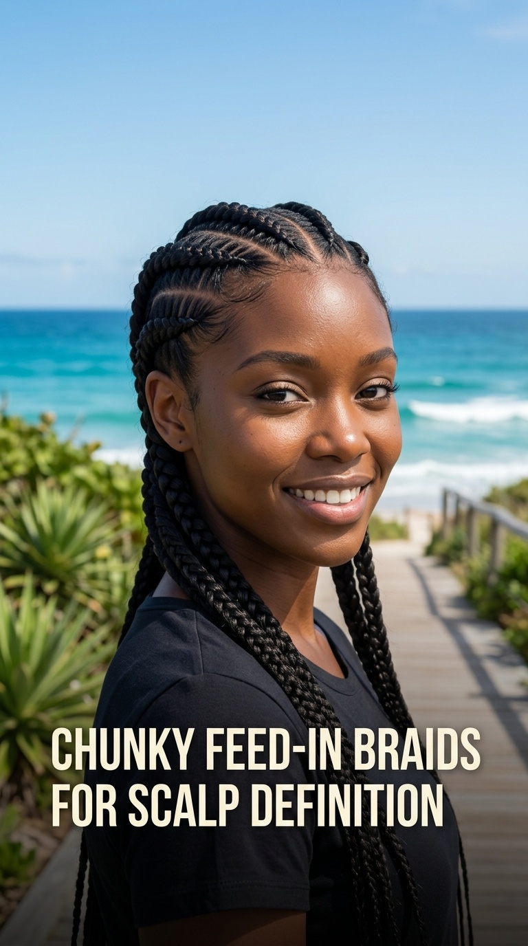 Chunky Feed-in Braids for Scalp Definition