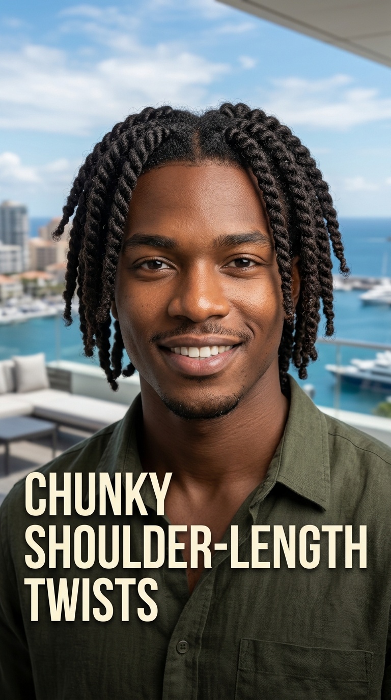Chunky Shoulder-Length Twists