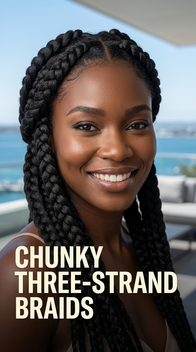 Chunky Three-Strand Braids
