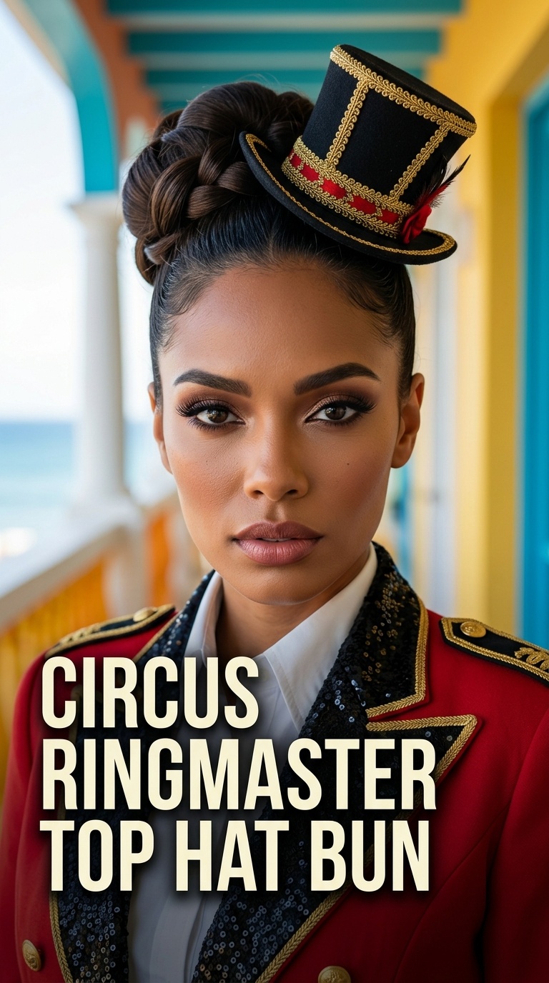 Circus Ringmaster Top Hat Bun