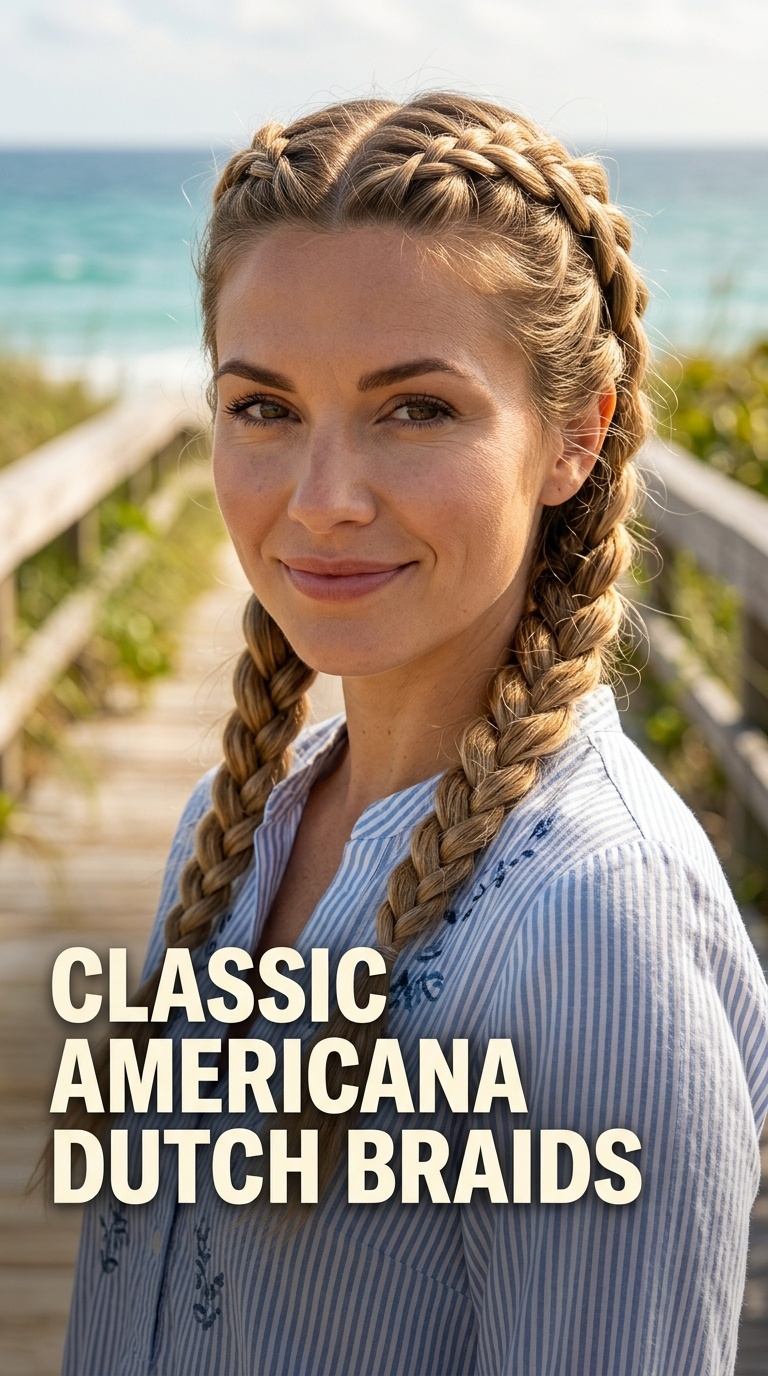 Classic Americana Dutch Braids