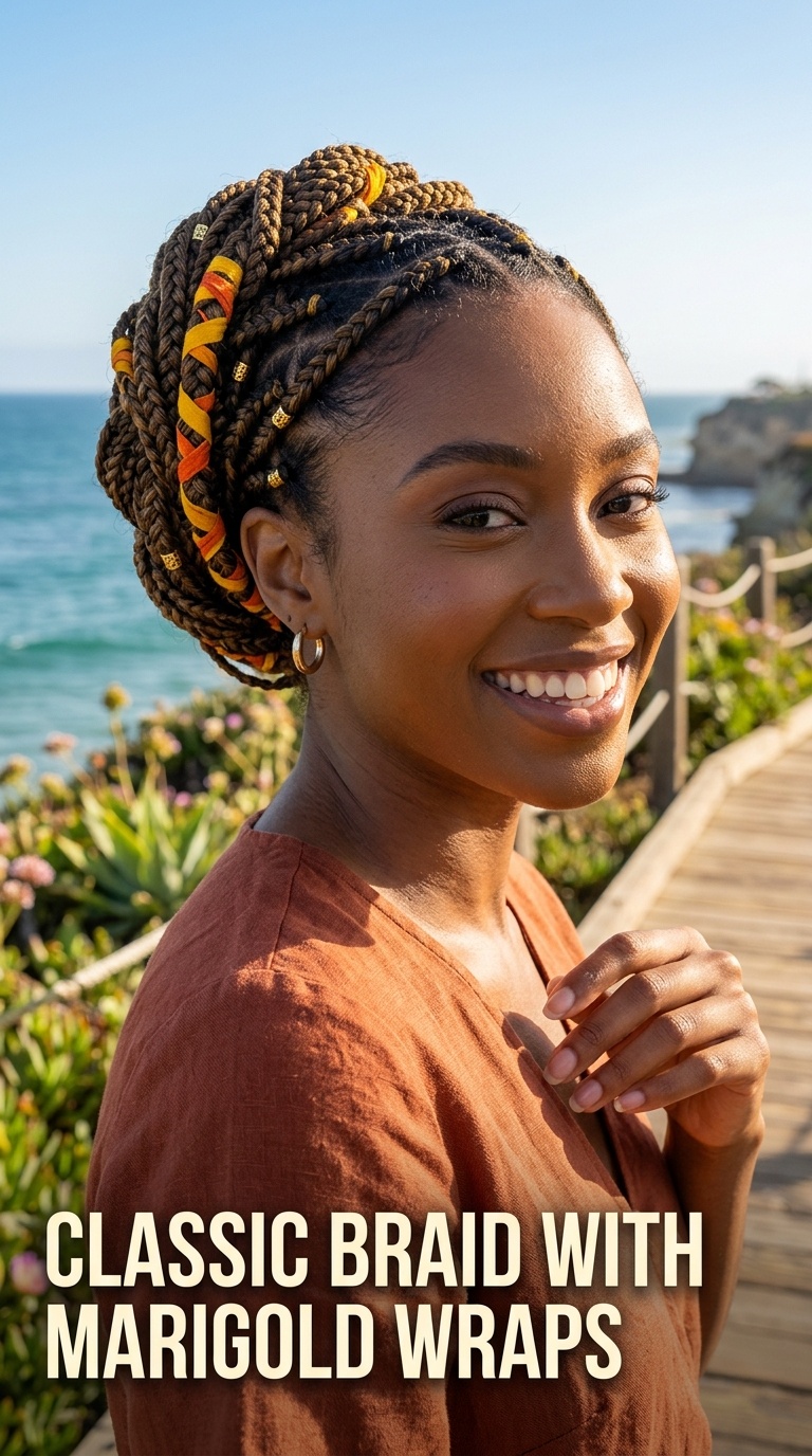 Classic Braid with Marigold Wraps