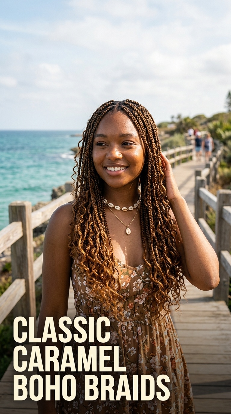 Classic Caramel Boho Braids