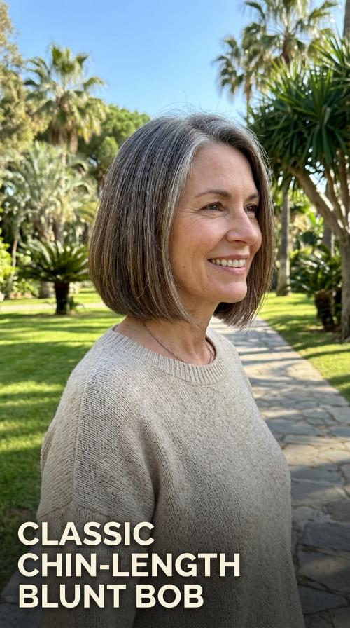 Classic Chin-Length Blunt Bob