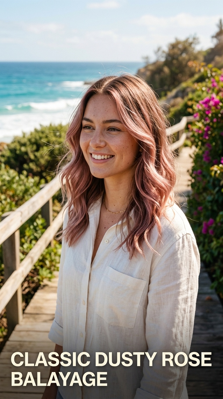 Classic Dusty Rose Balayage