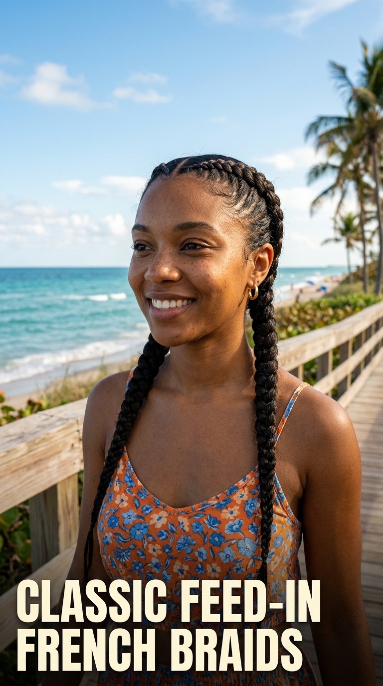 Classic Feed-in French Braids