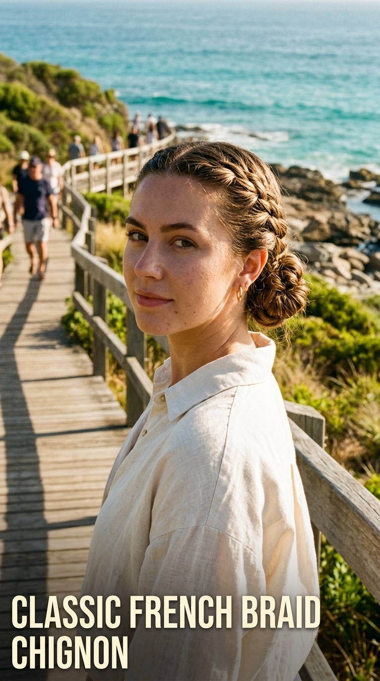 Classic French Braid Chignon