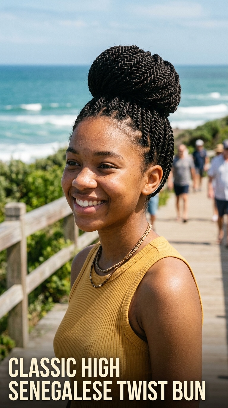 Classic High Senegalese Twist Bun