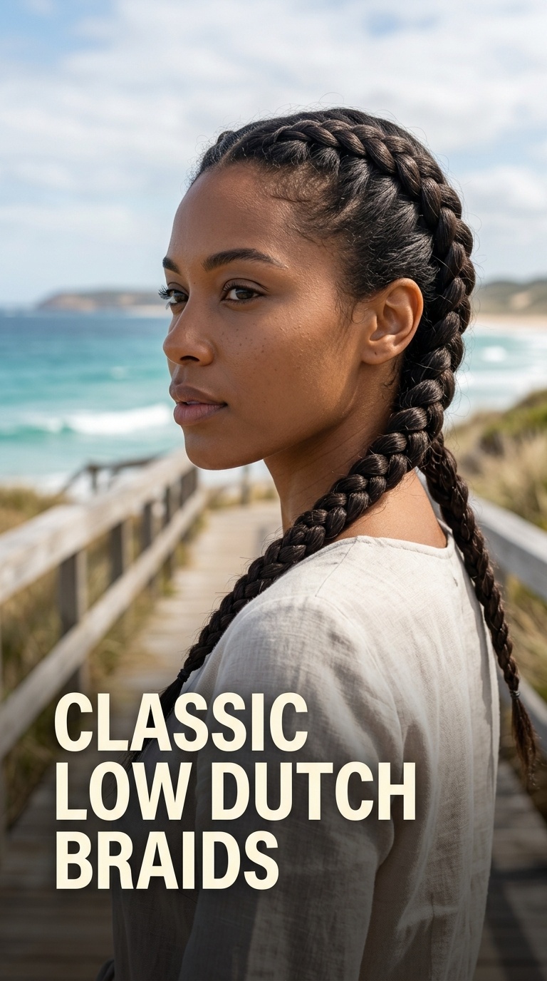 Classic Low Dutch Braids