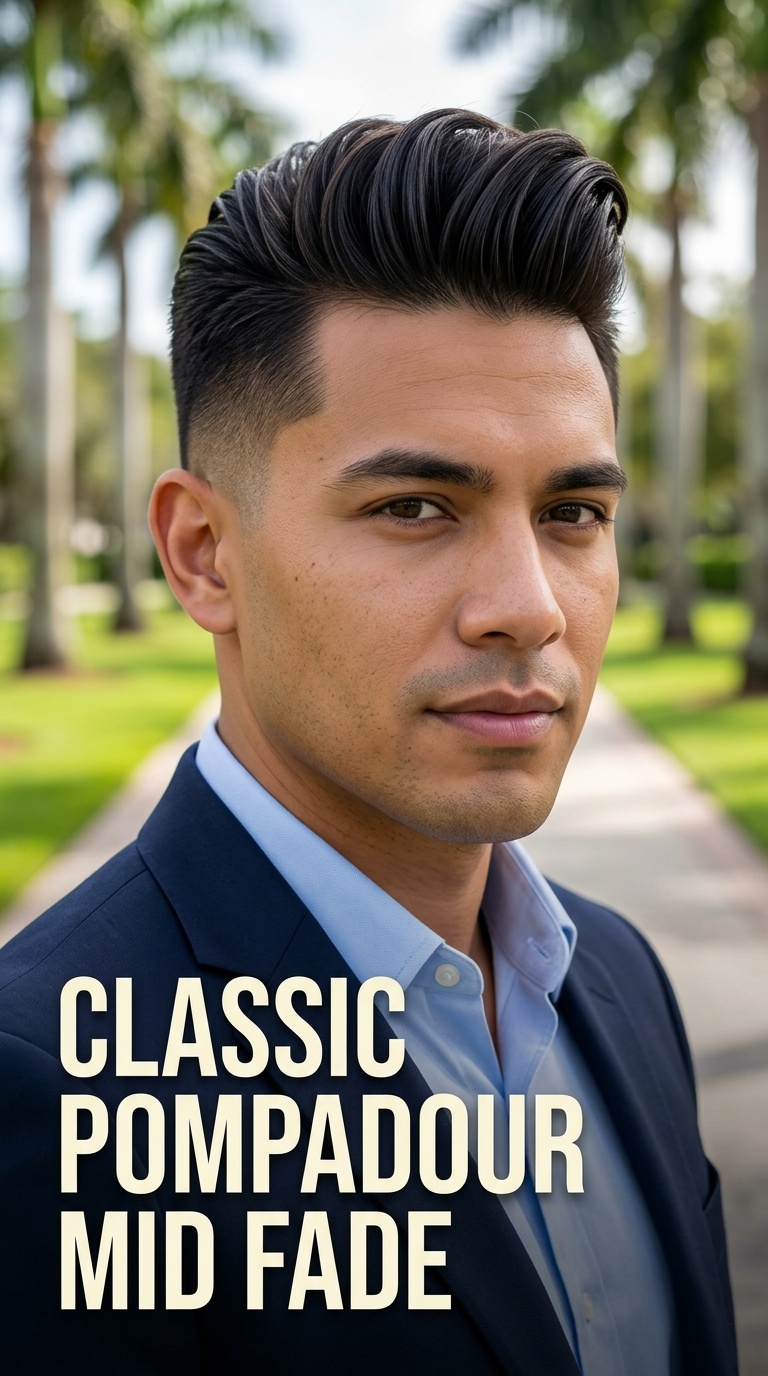 Classic Pompadour Mid Fade