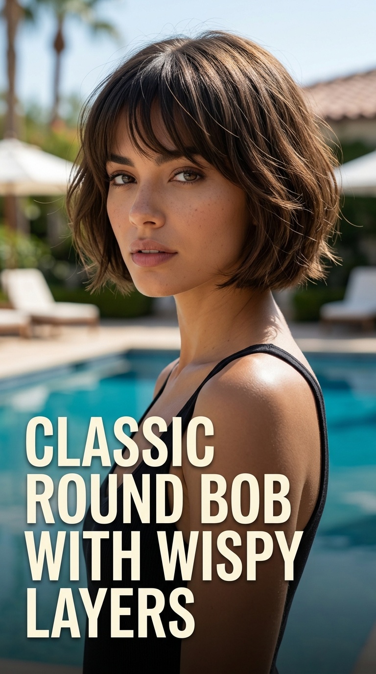 Classic Round Bob with Wispy Layers