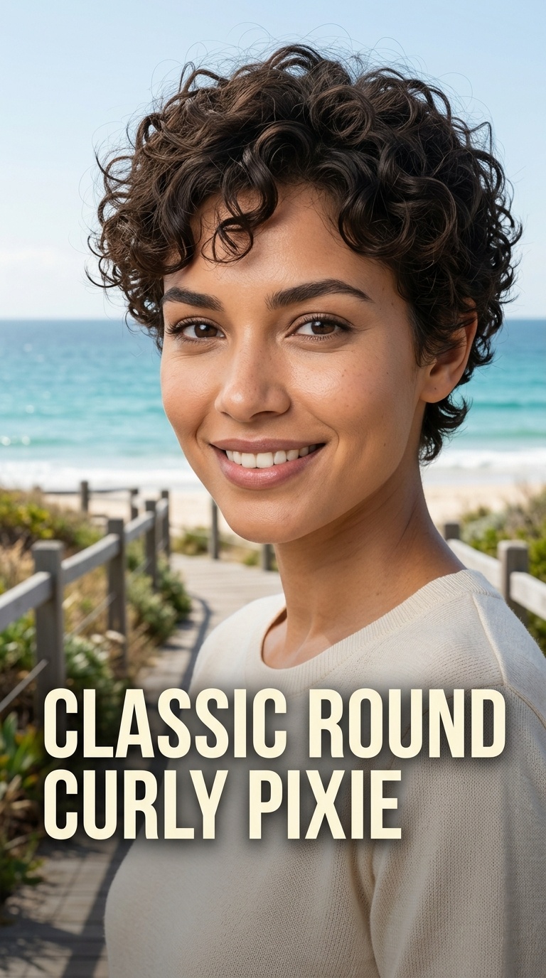 Classic Round Curly Pixie