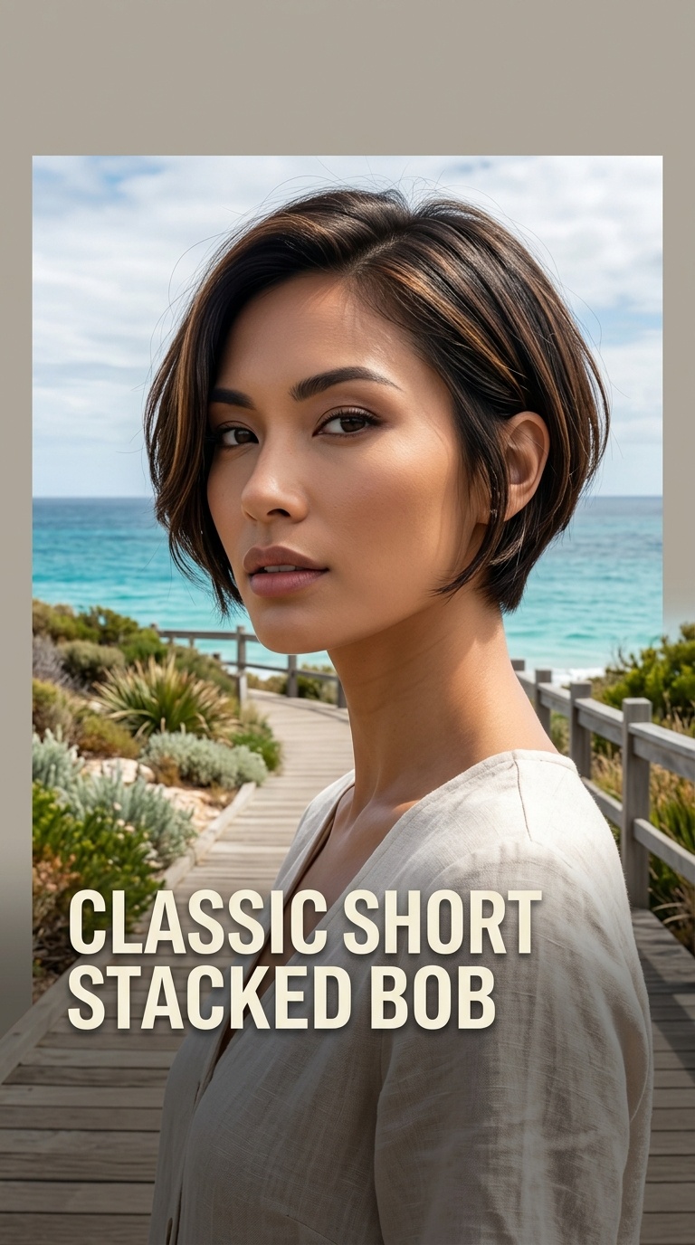 Classic Short Stacked Bob