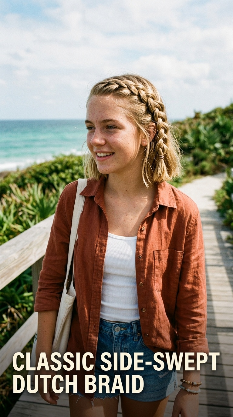 Classic Side-Swept Dutch Braid