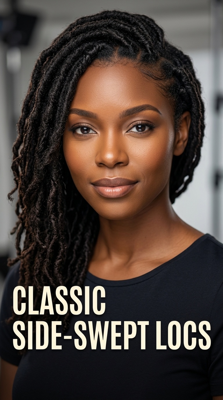 Classic Side-Swept Locs
