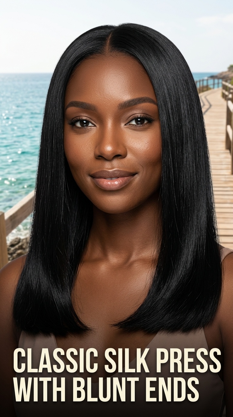 Classic Silk Press with Blunt Ends