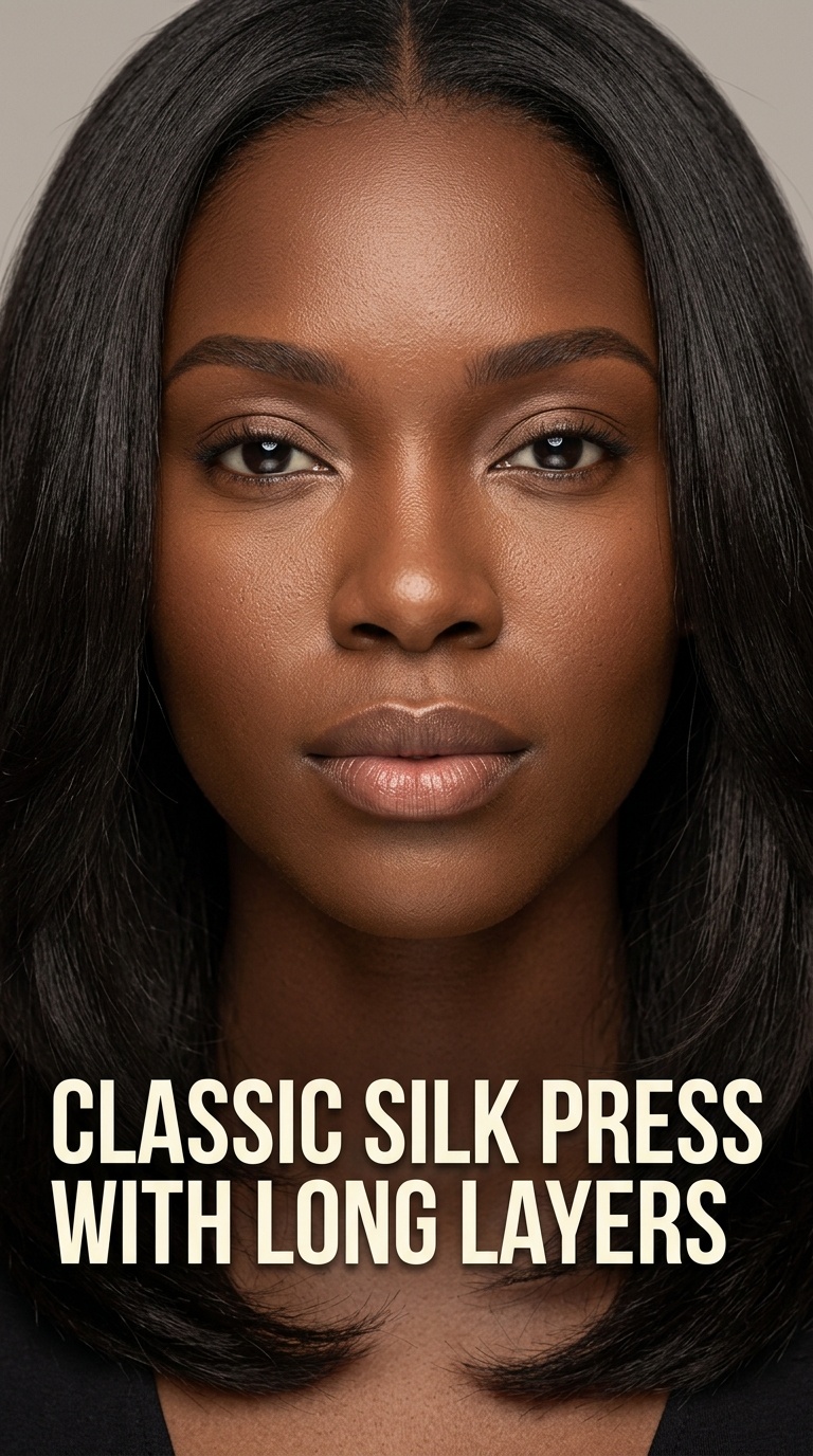 Classic Silk Press with Long Layers