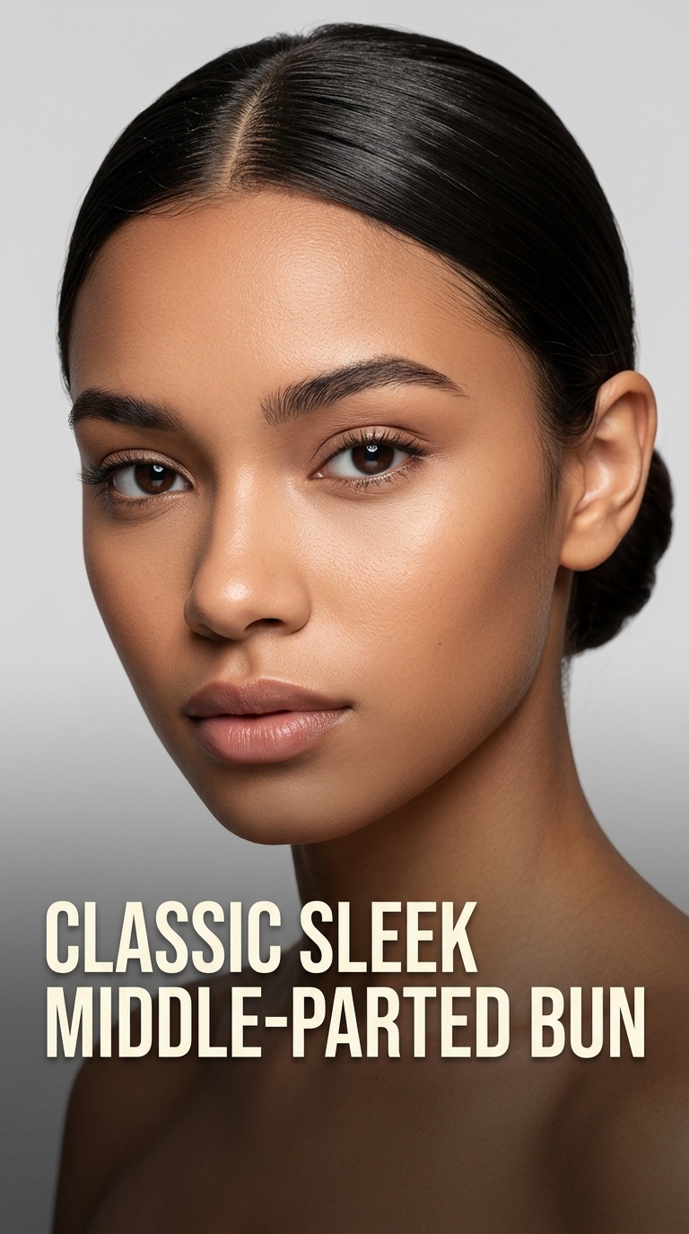 Classic Sleek Middle-Parted Bun