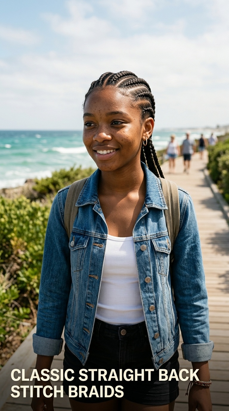 Classic Straight Back Stitch Braids