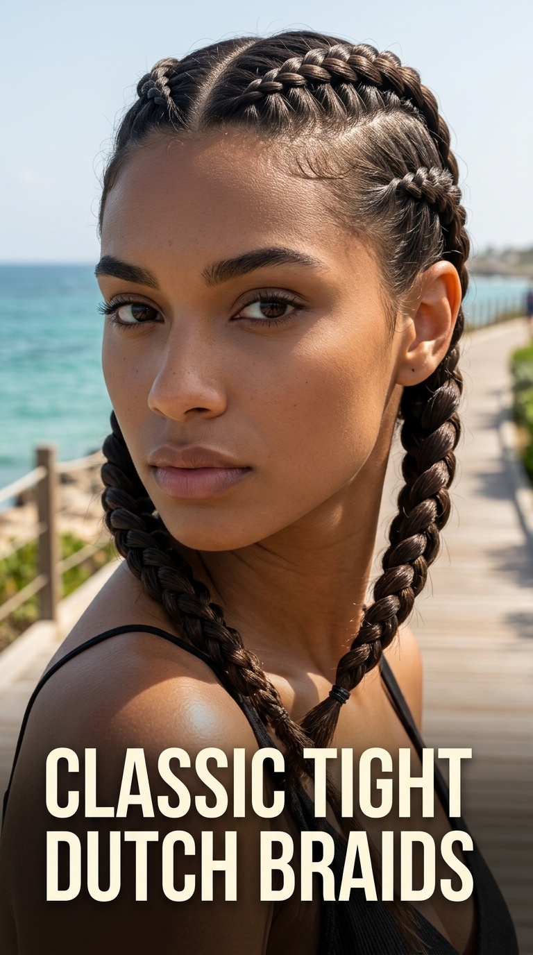 Classic Tight Dutch Braids