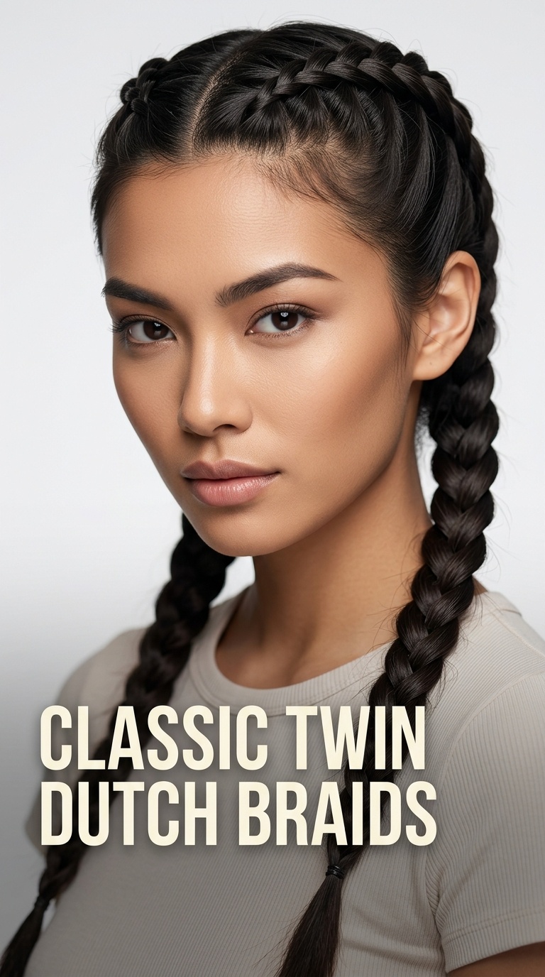 Classic Twin Dutch Braids