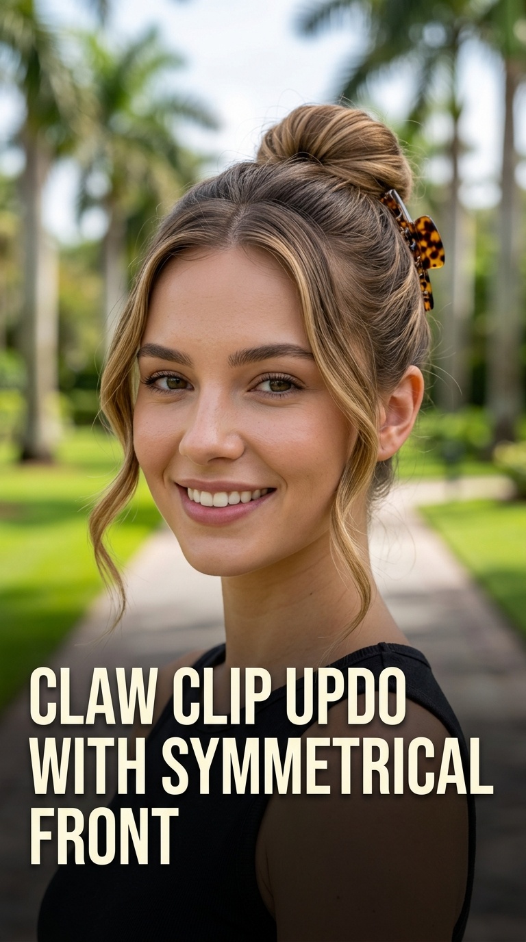 Claw Clip Updo with Symmetrical Front