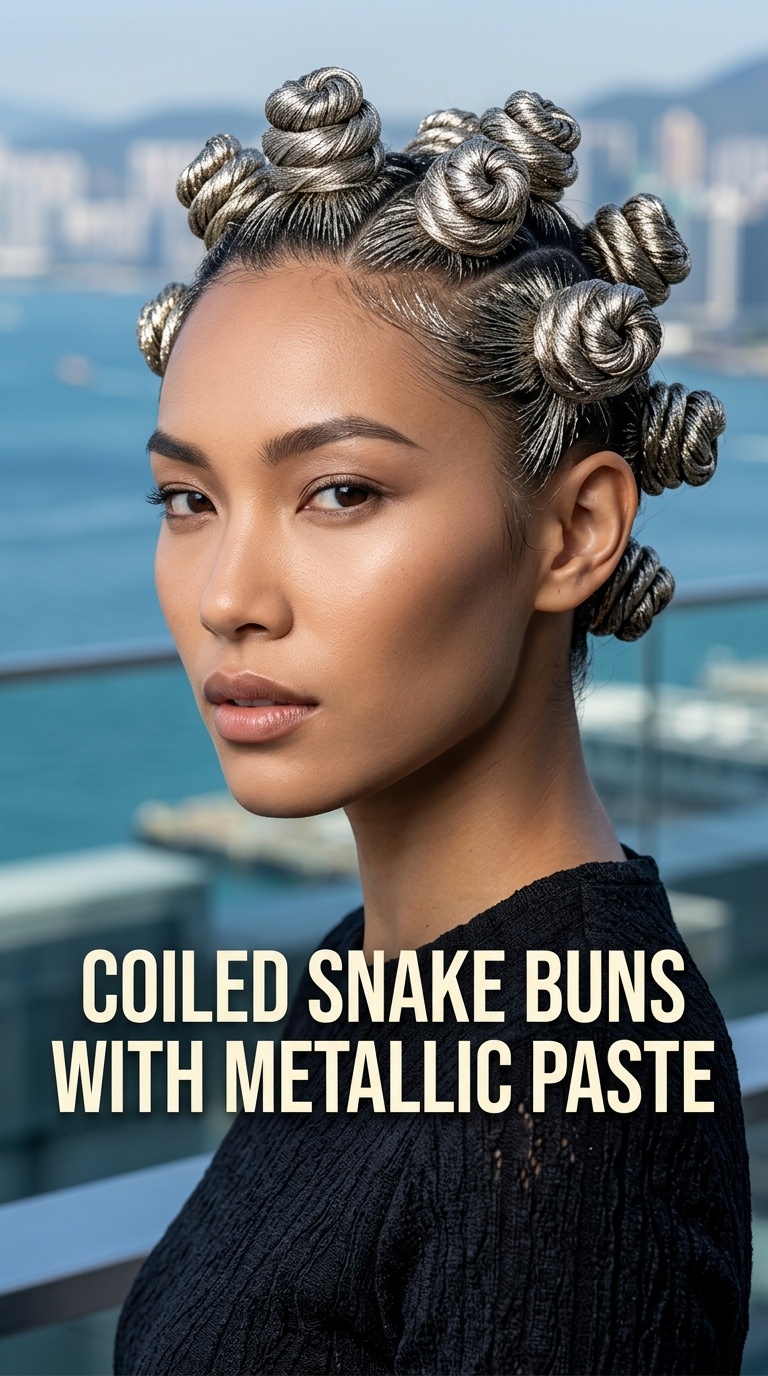 Coiled Snake Buns with Metallic Paste