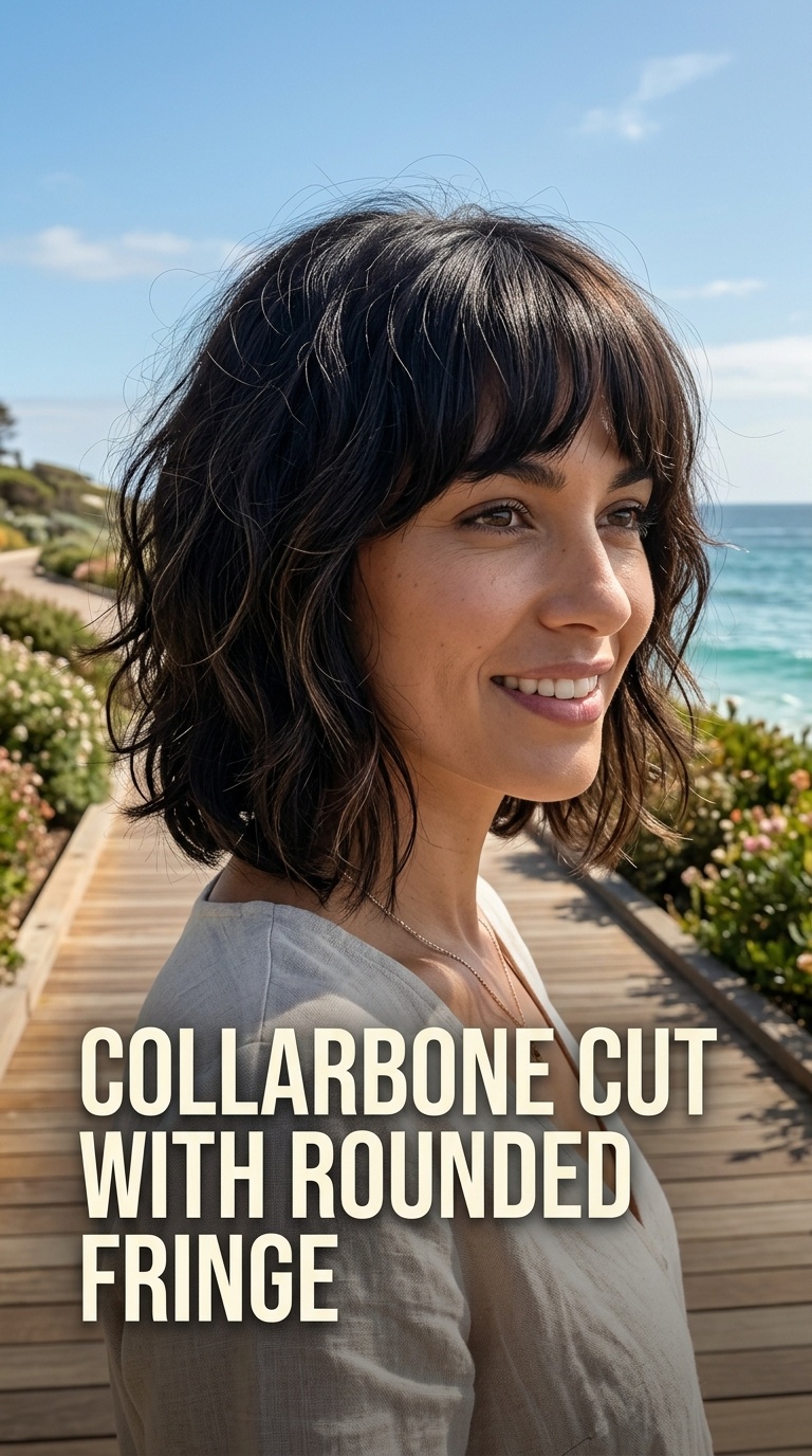 Collarbone Cut with Rounded Fringe