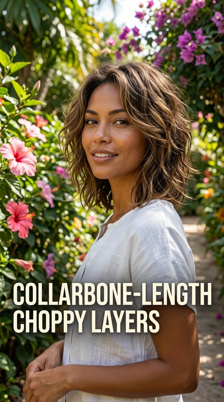 Collarbone-Length Choppy Layers