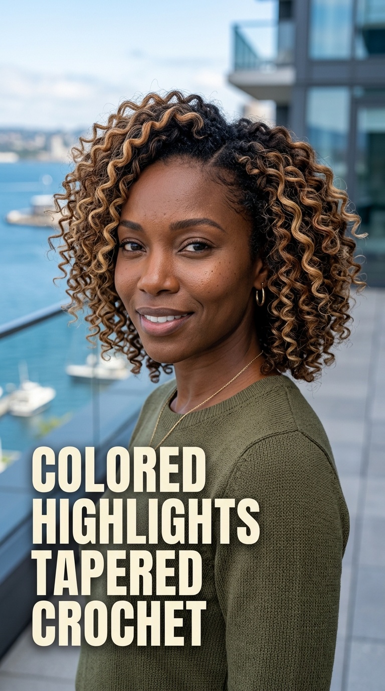Colored Highlights Tapered Crochet