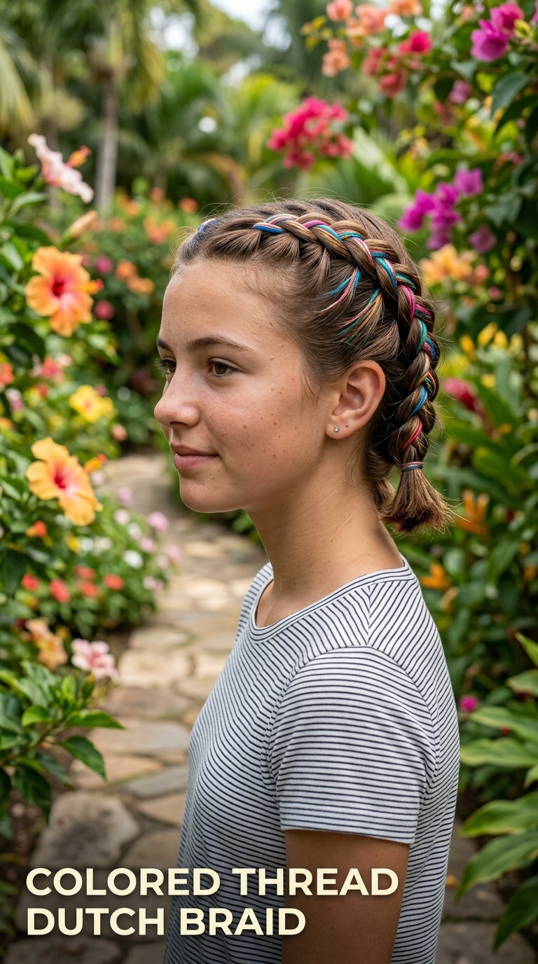 Colored Thread Dutch Braid