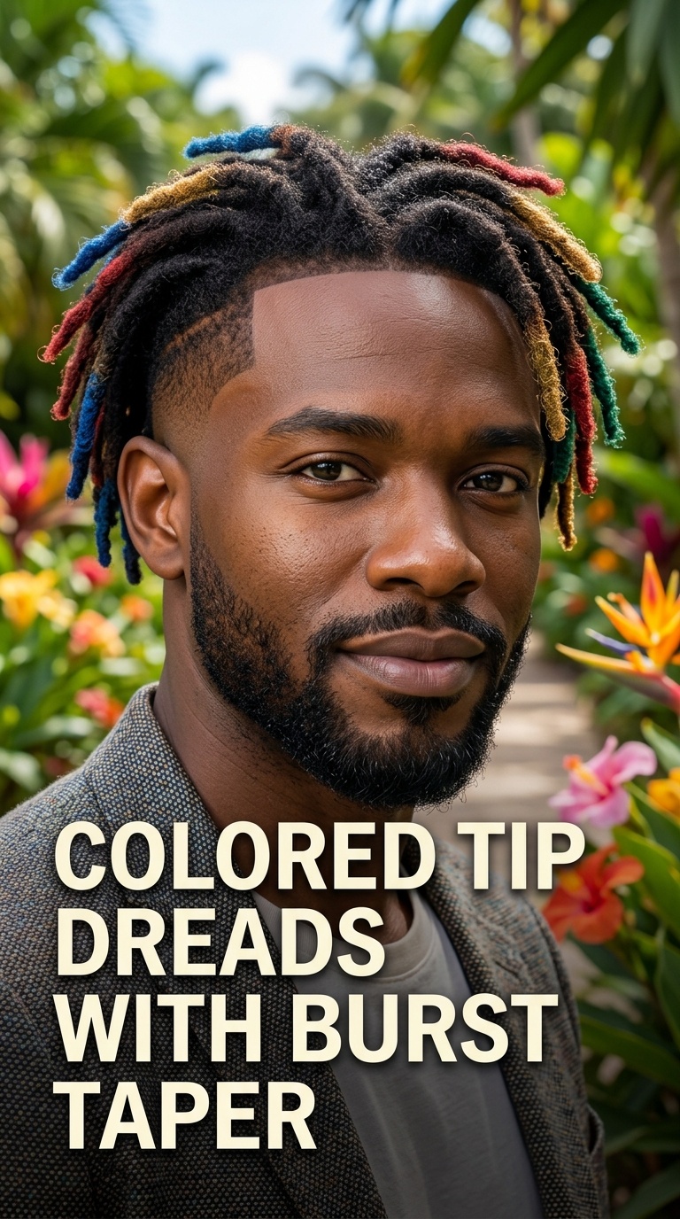 Colored Tip Dreads with Burst Taper