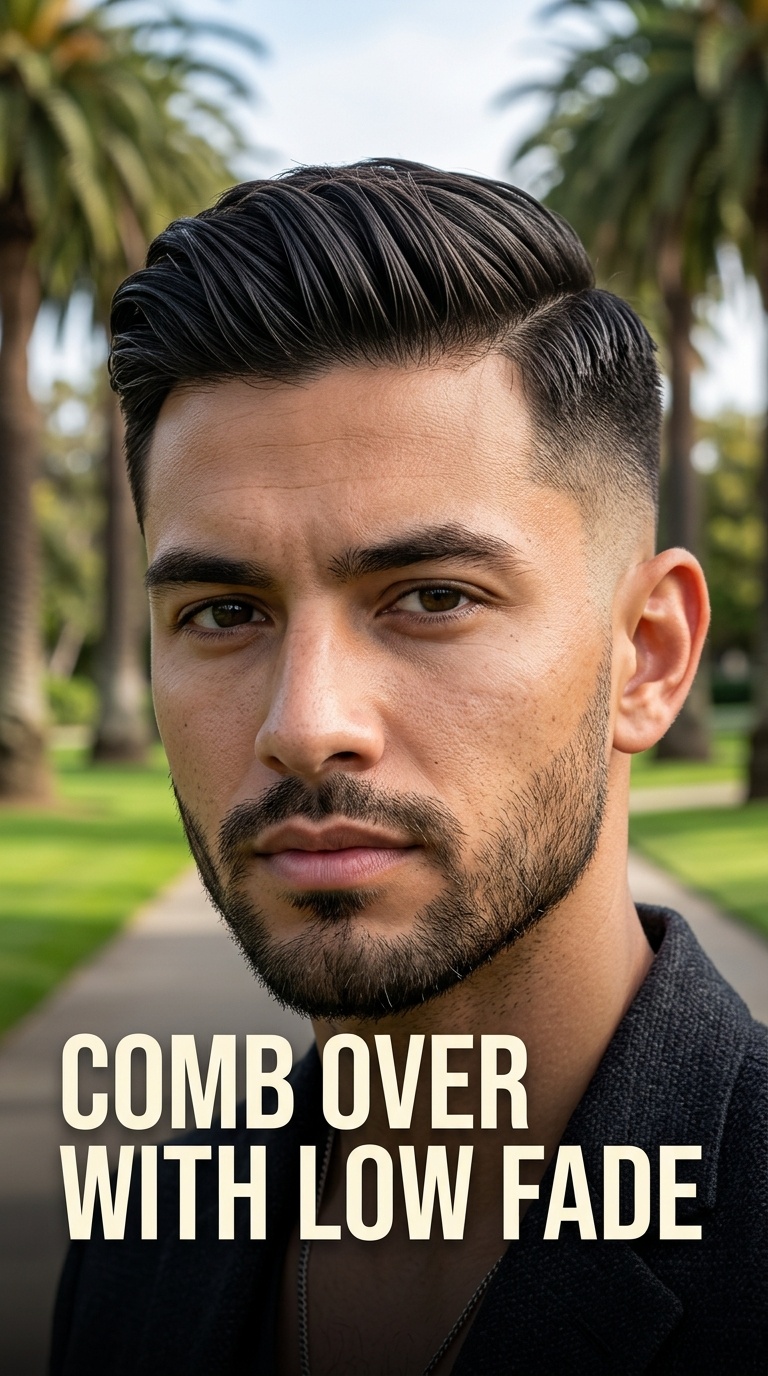 Comb Over with Low Fade