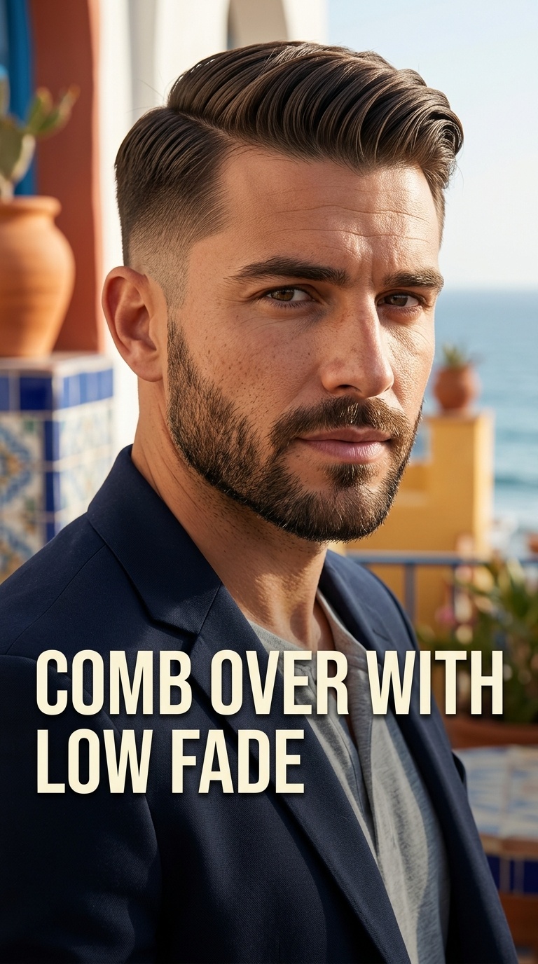 Comb Over with Low Fade