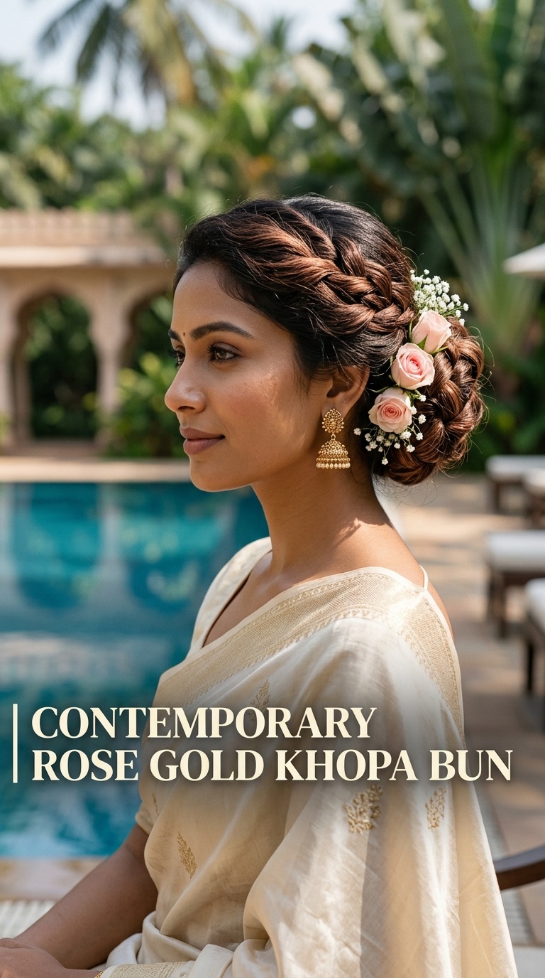 Contemporary Rose Gold Khopa Bun