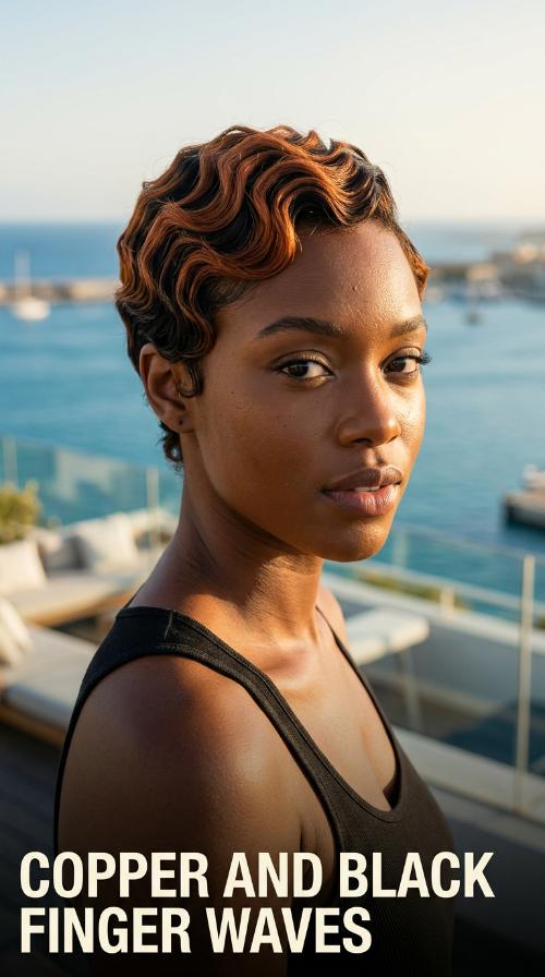 Copper and Black Finger Waves