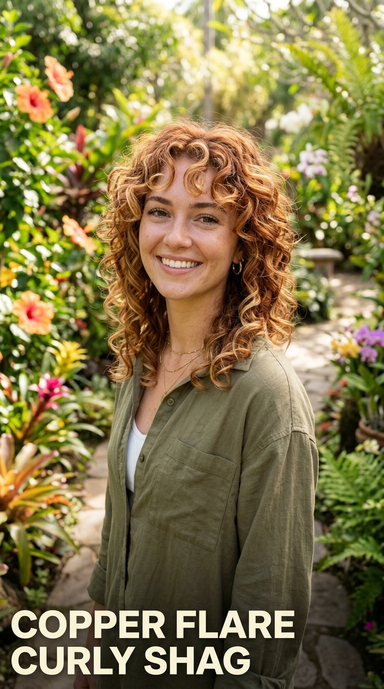 Copper Flare Curly Shag