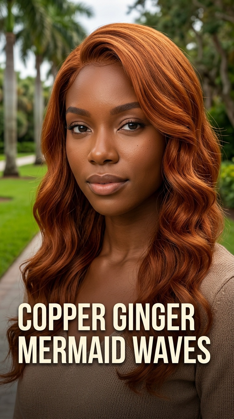 Copper Ginger Mermaid Waves